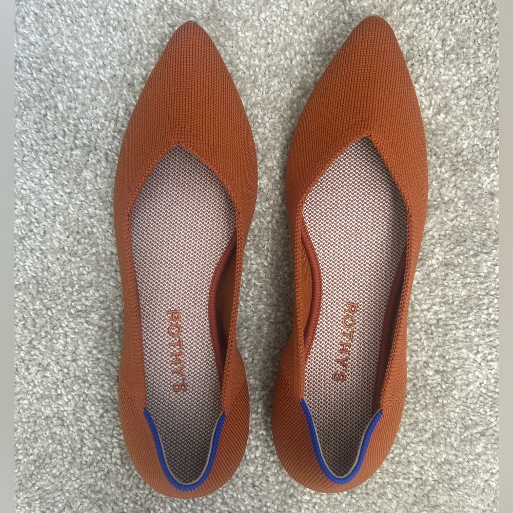 Rothy’s Point Toe Ballet NWOB Brandy 🍂 9